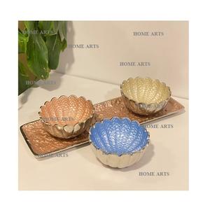 Bol à fruits secs de couleur différente de conception antique en aluminium serveur de noix de taille personnalisée avec plateau pour l'utilisation d'ustensiles de cuisine - Product Image 1