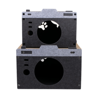 Lits à gratter pour chats en feutre et lits-cavernes pour chats en carton ondulé, maisons pour chats résistantes aux griffures, grottes Peekaboo pour chats