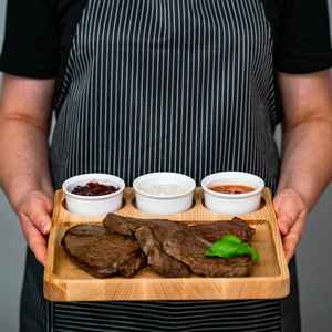 จานไม้ทำมือพร้อมถาดไม้ไผ่สำหรับนำเสนออาหารค่ำอย่างมีสไตล์และทำความสะอาดง่ายจากอินเดีย - Product Image 2