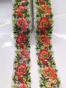 New Arrival High Quality Multi Color Polyester Embroidery Tulle Net Chemical Lace <b>Trim</b> Flower Lace Sew-On 2" Wholesale Hot Sale - Product Image 6