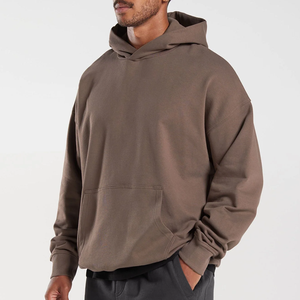 Sweat à capuche en éponge française surdimensionné pour hommes Pull-over complet brodé de logo personnalisé Impression numérique de haute qualité - Product Image 3