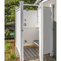 CSauna CS-OSCR-041 Kit de Douche Extérieure Traditionnel Blanc en PVC Étanche avec Fixation Standard pour Maison