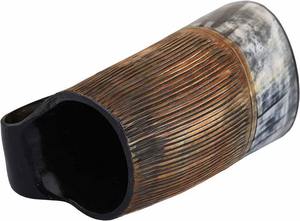 Taza de cuerno de búfalo de diseño clásico hecha a mano para té, café y agua, decoración del hogar a rayas para regalos de negocios, estilo religioso - Product Image 4