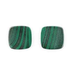 เครื่องเพชรพลอยมาลาไคต์ทรงแบน12มม. สีเขียวเข้มปรับเทียบได้ทั้งสองด้านสำหรับเครื่องประดับอัญมณีหลวม - Product Image 1