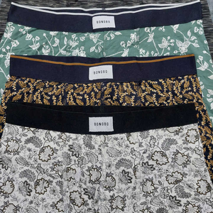 Boxers en coton pour hommes avec imprimés à la mode Ceinture flexible Tissu doux au toucher pour un usage quotidien Respirant et confortable - Product Image 1