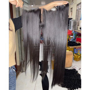 Paquetes de color natural recto de hueso de cabello crudo más vendidos con cierre para hacer pelucas de cabello humano real - Product Image 1