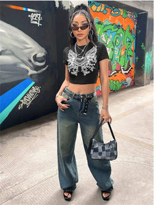 Mujeres Casual 100% algodón transpirable Y2K moda Tops Clubwear Street Party Tees - Product Image 3