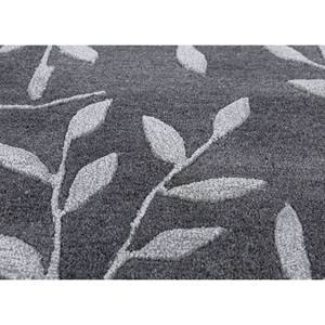 Alfombra Aurelia Azul Hecha a Mano de Lana y Viscosa de 10 mm de Grosor con Patrones Abstractos Florales y Rayados para Hogar y Pasillo Tra-15055 - Product Image 3