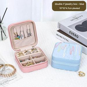 Новейший квадратный дорожный органайзер для украшений <span class=keywords><strong>2026</strong></span> года из искусственной кожи с застежкой-молнией, портативный футляр для ювелирных изделий в женском стиле, с возможностью нанесения логотипа - Product Image 5