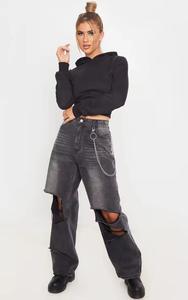 Fabricants de sweats à capuche Personnaliser Short Fitness Haute Qualité Gym Crop Top Spandex/Polyester Respirant Hiver Femmes Crop Hoodies - Product Image 3