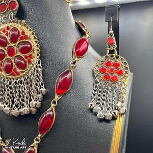 Collier ethnique tribal vintage bohème en alliage de cuivre fait main traditionnel afghan pour femmes, idéal pour les mariages et les fêtes, respectueux de l'environnement - Product Image 2