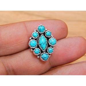 925 Sterling Silver Vintage Style Stud Earrings Genuine Turquoise Gemstone <b>Natural</b> <b>Stone</b> <b>Jewelry</b> - Product Image 3