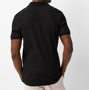 Polo para Hombre con Logotipo Personalizado, Tejido de Punto Acanalado de Alta Calidad, Mangas Cortas, Nuevo Estilo Moderno Bordado - Product Image 3