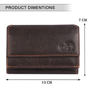 Men's Luxury Ultra-Strong Stitching Slim Vintage Genuine Leather PC Material <b>Wallet</b> Short Long <b>Zipper</b> Closure RFID Blocking - Product Image 2