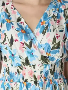 Vestido corto sin mangas de verano para mujer, escote hundido, estampado Digital Floral, informal, Occidental, elegante, nuevo diseño Natural - Product Image 4