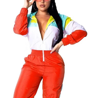 Conjunto Deportivo de 2 Piezas para Mujer, Chaqueta Cortavientos de Nailon Transpirable, Impermeable, con Capucha y Cierre de Cremallera, Ligero, para Verano