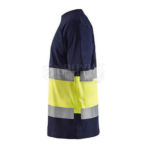 Camiseta de Trabajo de Alta Visibilidad de Manga Corta, Transpirable, 100% Poliéster, Corte Regular, Reflectante, para Uso en Almacenes - Product Image 3