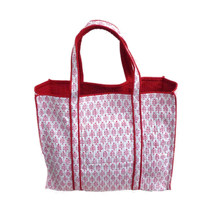 Meilleur prix fait à la main soirée sac fourre-tout bloc imprimé doux coton rembourré matelassé fermeture à glissière à vendre - Product Image 5