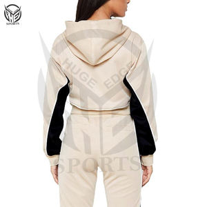 Marque personnalisée automne hiver femmes 100% coton écologique fermeture éclair survêtement 2 pièces ensemble avec pantalon de survêtement et Jogging costume 2025 - Product Image 6