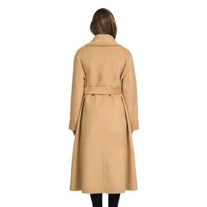Manteau Trench en Laine Mélangée Mi-Longue pour Femme, Élégant, à Grand Col Revers, Simple Boutonnage, Respirant, en Soie et Laine Peignée - Product Image 2