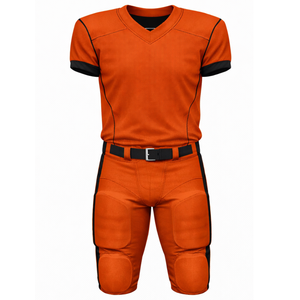 Conjunto de Uniforme de Fútbol Americano Naranja y Negro, Jersey de Alto Rendimiento y Pantalones Acolchados, Gran Venta - Product Image 1
