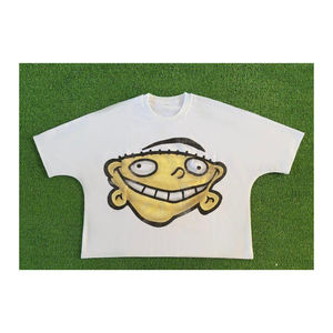 Custom T Shirts Oversized Washed Printed Boxy Cut Cropped Fit <b>Tshirt</b> Men Comfort Colors High Quality Custom Cropped T-Shirt - Product Image 1