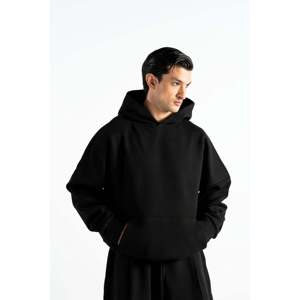 Sudadera con Capucha Y27 Heavy Boxy Orgánica para Invierno - Negro Medianoche Talla XL, Tejido French Terry de 520 GSM con Bordado 3D y Serigrafía - Product Image 5