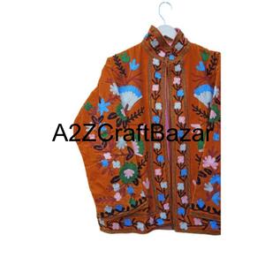 Chaqueta de Invierno Elegante Hecha a Mano para Mujer, Ecológica, Transpirable, 100% Algodón con Bordado Floral Suzani, Regalo Perfecto - Product Image 2