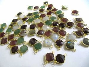 Pendentif vintage de créateur en citrine mélangée, forme de cœur de 8 mm, plaqué or et rhodium, serti clos, cadeau de mariage, pour enfants - Product Image 2