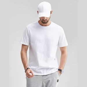 T-shirt basique uni en coton 100% pour homme, taille plus, coupe régulière, logo personnalisé, vêtements en vrac de qualité supérieure - Product Image 5
