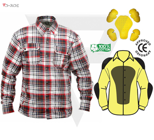 Chemise de protection homologuée CE pour la sécurité au travail avec chemise en flanelle respirante et chemise de protection pour le cyclisme pour hommes, OEM - Product Image 1