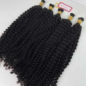 Lujo 100% cabello humano vietnamita Color Natural # 1B 28 pulgadas extensiones a granel rizado 100g doble dibujado cabello a granel sin trama - Product Image 4