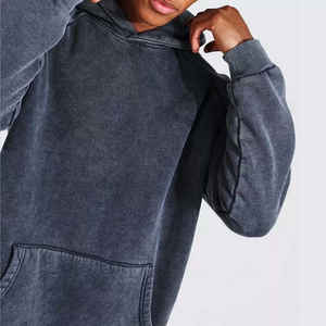 ผู้ผลิตเสื้อฮู้ดดี้คุณภาพสูงแบบ OEM ผลิตตามสั่ง ซักกรดได้ ผลิตจากโพลีเอสเตอร์/คอตตอน เสื้อฮู้ดดี้ถักสำหรับผู้ชาย สีพื้น สำหรับฤดูหนาว - Product Image 5