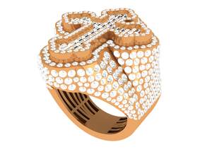 Anillos finos de lujo para hombre, oro de 18 quilates, estilo Hip Hop de moda, Diamante completo, alfabeto redondeado, laboratorio cultivado en hielo, laboratorio VVS para bodas - Product Image 4