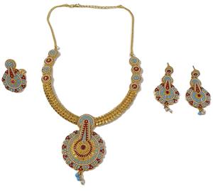 Wholesale 24KT Gold Plated SARA <b>Necklace</b> Fashionable Four Gram Women's Fine Jewelry Set Direct Factory Offer - Product Image 6