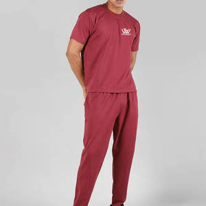 100% coton hommes Slim Fit T-Shirt & Pantalon ensemble respirant Durable T-Shirt & Pantalon ensemble pour la vente en ligne - Product Image 2