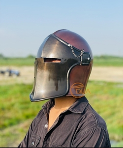 หมวกบาร์บูต้ายุคกลาง ทำด้วยมือจากเหล็ก พร้อมกระบังหน้า สำหรับนักรบครูเสด ใช้สำหรับการแสดง แสดงนิทรรศการ หรือสะสม - Product Image 4