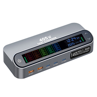 Bloc de chargeur USB-C 405W, station de charge USB-C multiport 5 ports, chargeur mural de bureau pour ordinateur portable GaN PD 140W pour iPhone 17 Samsung 25