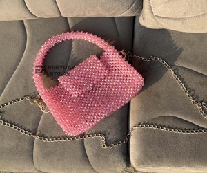 Sac de rangement moderne fait main perlé ivoire | Grand sac à bandoulière en plastique - Product Image 4