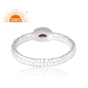 Nuevo diseño de patrón, anillo de piedras preciosas de granate Natural de plata esterlina, joyería de diseño personalizado para mujer, regalo para ella - Product Image 2