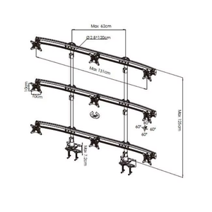 Brazo de monitor de montaje en Escritorio de nueve pantallas con diseño de abrazadera ajustable para mejorar la comodidad de visualización y la utilidad del espacio de trabajo 2025 - Product Image 2