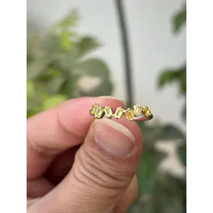 14k Fine Jewelry 925 <b>Silver</b> Baguette Natural Sapphire Ring with Invisible Setting Vermeil & Rhodium Plating Everyday Wear - Product Image 6