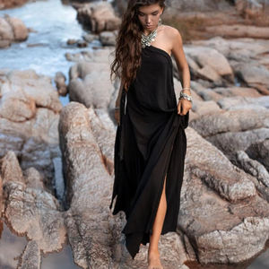 Déesse grecque Boho robe de prêtresse plaqué Renaissance régence robe de demoiselle d'honneur Vintage été/automne robe à motif solide - Product Image 1