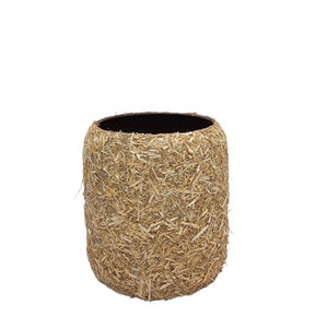 Vase à fleurs en paille de pièce maîtresse de Table avec pot de couleur marron pour la décoration de salon fait à la main en gros en vrac - Product Image 2