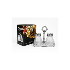 Ensemble de salières et poivrières en verre avec support métallique, 3 pièces, récipients à épices de 120 ml - Product Image 1