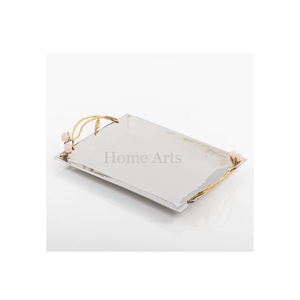 Plateau de service à chocolat couleur argent en acier inoxydable Plateau à dessert de taille personnalisée de forme rectangulaire pour l'usage au restaurant - Product Image 4