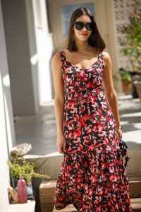 เดรสฤดูร้อนโบฮีเมียนทำด้วยมือของผู้หญิงชุดเดรสยาวลำลองหรูหราพร้อมผ้าฝ้ายซักได้เอวสูงแขนกุด - Product Image 5