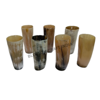 Corne à boire en verre de style médiéval écologique de qualité supérieure, design vache, finition naturelle polie, artisanat festif animal