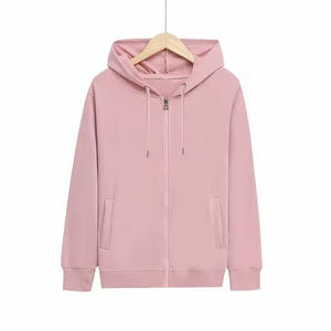 OEM Spring Autumn Wholesale Plus Size Women's Hoodies Full Zip up Custom Print logo <b>pink</b> <b>Hoodie</b> for Women - Product Image 1