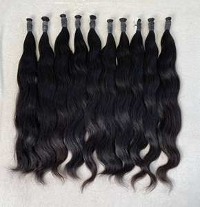 Extensiones de cabello natural ondulado a granel 100% cutícula natural alineada sin procesar virgen vietnamita cabello humano a granel - Product Image 1